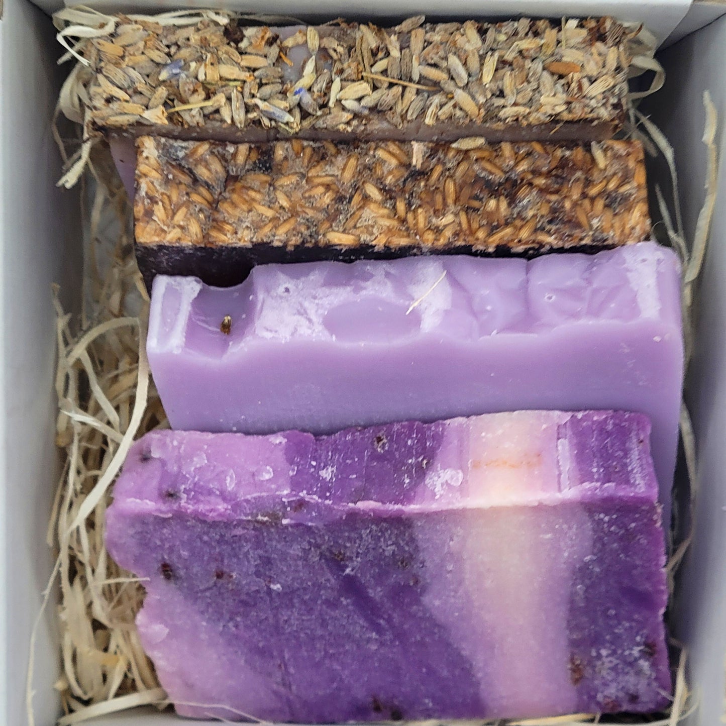 Handmade Artisan Natural Soap Selection Gift Box 4 x 100g Handcrafted, Cruelty Free, Vegan Soaps - 'Calm' Collection