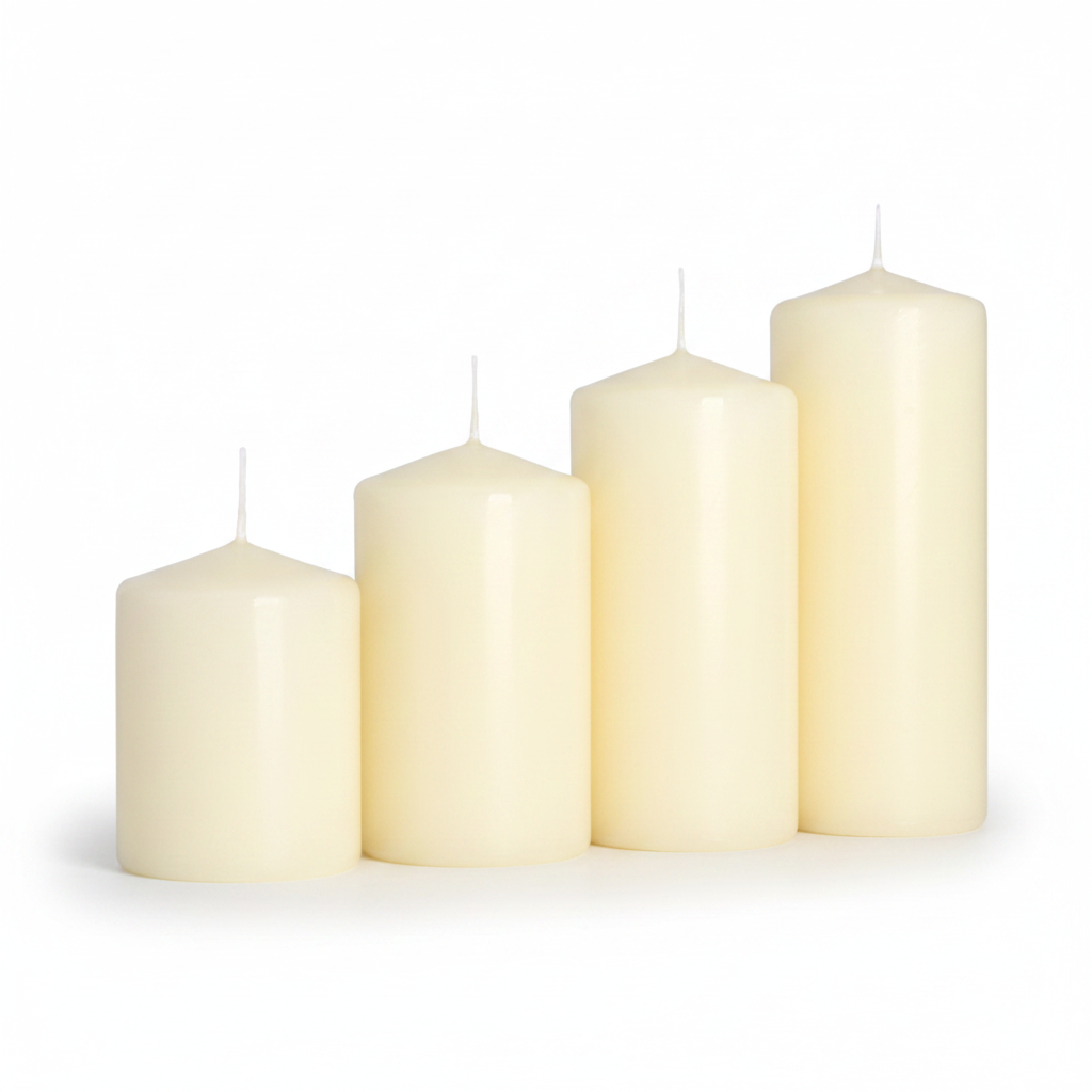 Set of 4 Pillar Candles 40x50mm - Ivory