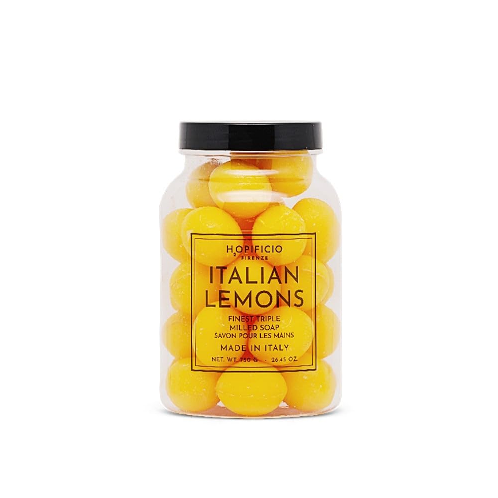 Hopificio Italian Triple Milled Lemon Shaped Soaps In Gift Jar
