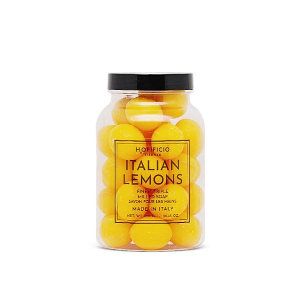 Hopificio Italian Triple Milled Lemon Shaped Soaps In Gift Jar