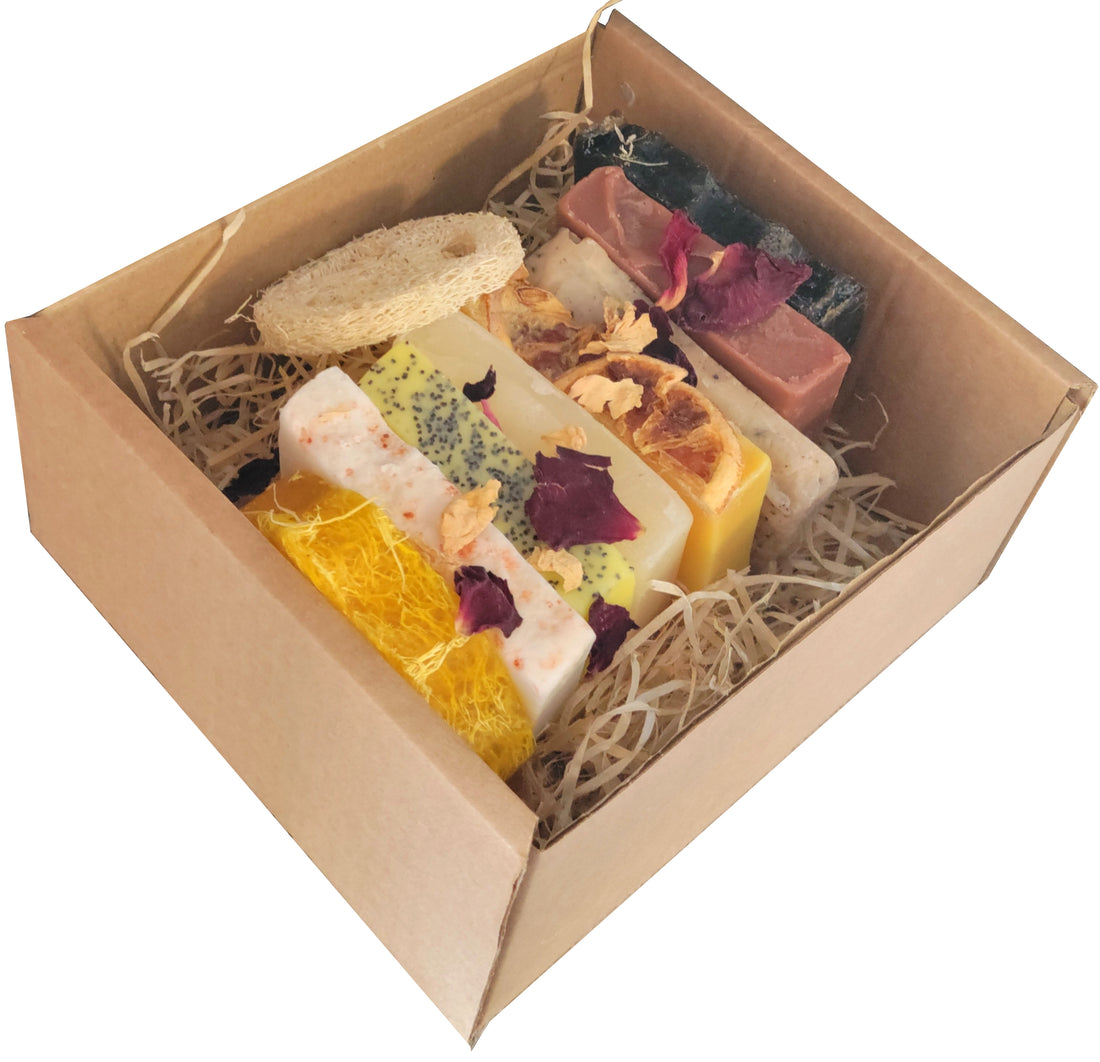 Handmade Artisan Natural Soap Selection Gift Box 8 x 100g Handcrafted, Cruelty Free, Vegan Soaps  - 'Bliss' Box