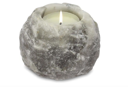 Grey Himalayan Salt Candle Holder