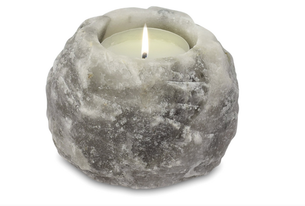 Grey Himalayan Salt Candle Holder