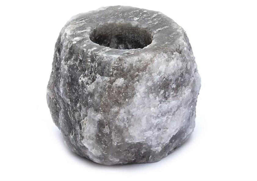 Grey Himalayan Salt Candle Holder