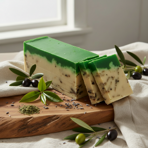 Green Tea Olive Oil Soap Slice