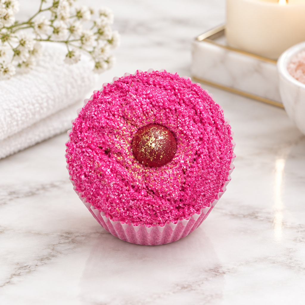 Cranberry Velvet Cupcake Bath Melt