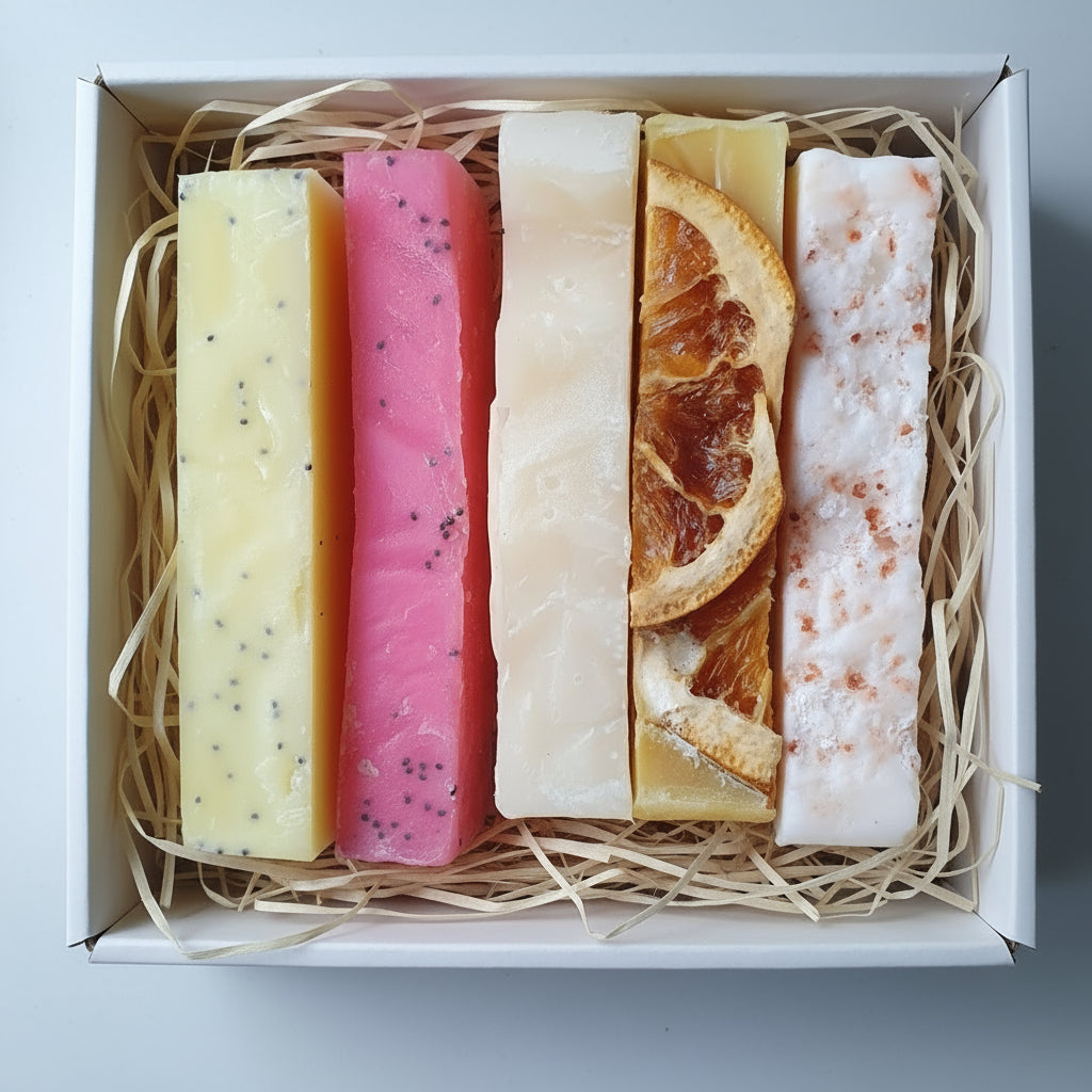 Handmade Artisan Natural Soap Selection Gift Box - 5 x 100g Handcrafted, Cruelty Free, Vegan Soaps - 'Invigorate' Collection