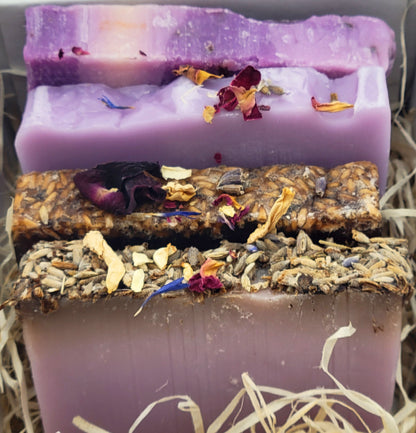 Handmade Artisan Natural Soap Selection Gift Box 4 x 100g Handcrafted, Cruelty Free, Vegan Soaps  - 'Calm' Collection