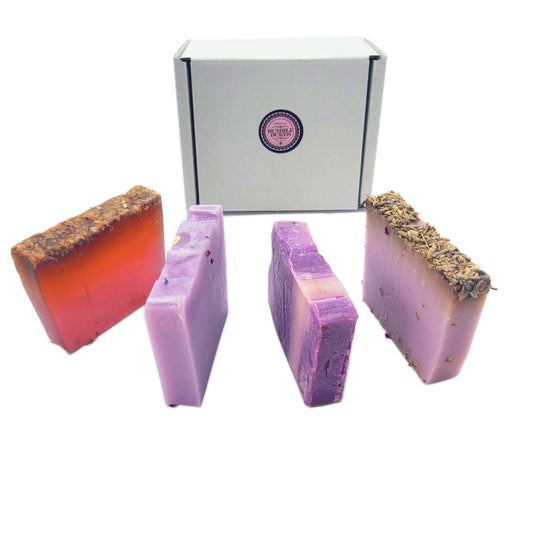 Handmade Artisan Natural Soap Selection Gift Box 4 x 100g Handcrafted, Cruelty Free, Vegan Soaps  - 'Calm' Collection