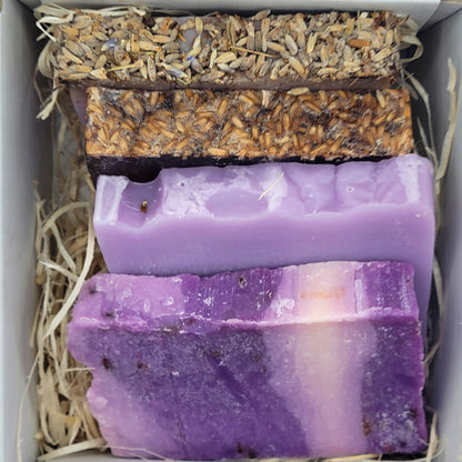 Handmade Artisan Natural Soap Selection Gift Box 4 x 100g Handcrafted, Cruelty Free, Vegan Soaps  - 'Calm' Collection