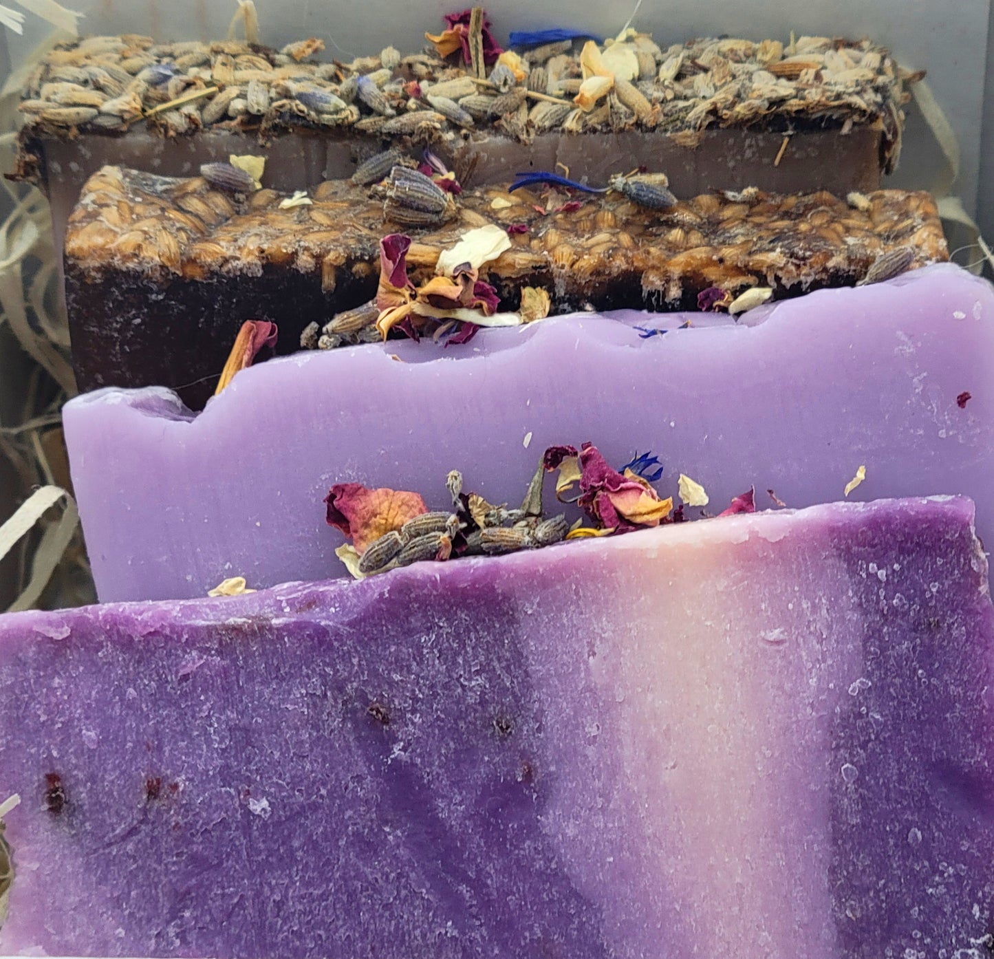 Handmade Artisan Natural Soap Selection Gift Box 4 x 100g Handcrafted, Cruelty Free, Vegan Soaps  - 'Calm' Collection