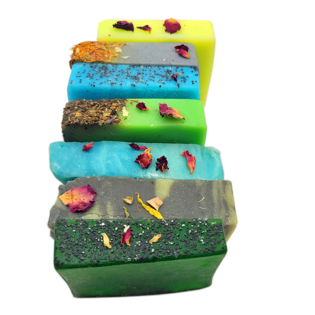 Handmade Artisan Natural Soap Selection Gift Box 7 x 100g Handcrafted, Cruelty Free, Vegan Soaps - 'Serenity' Box